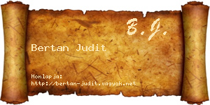 Bertan Judit névjegykártya